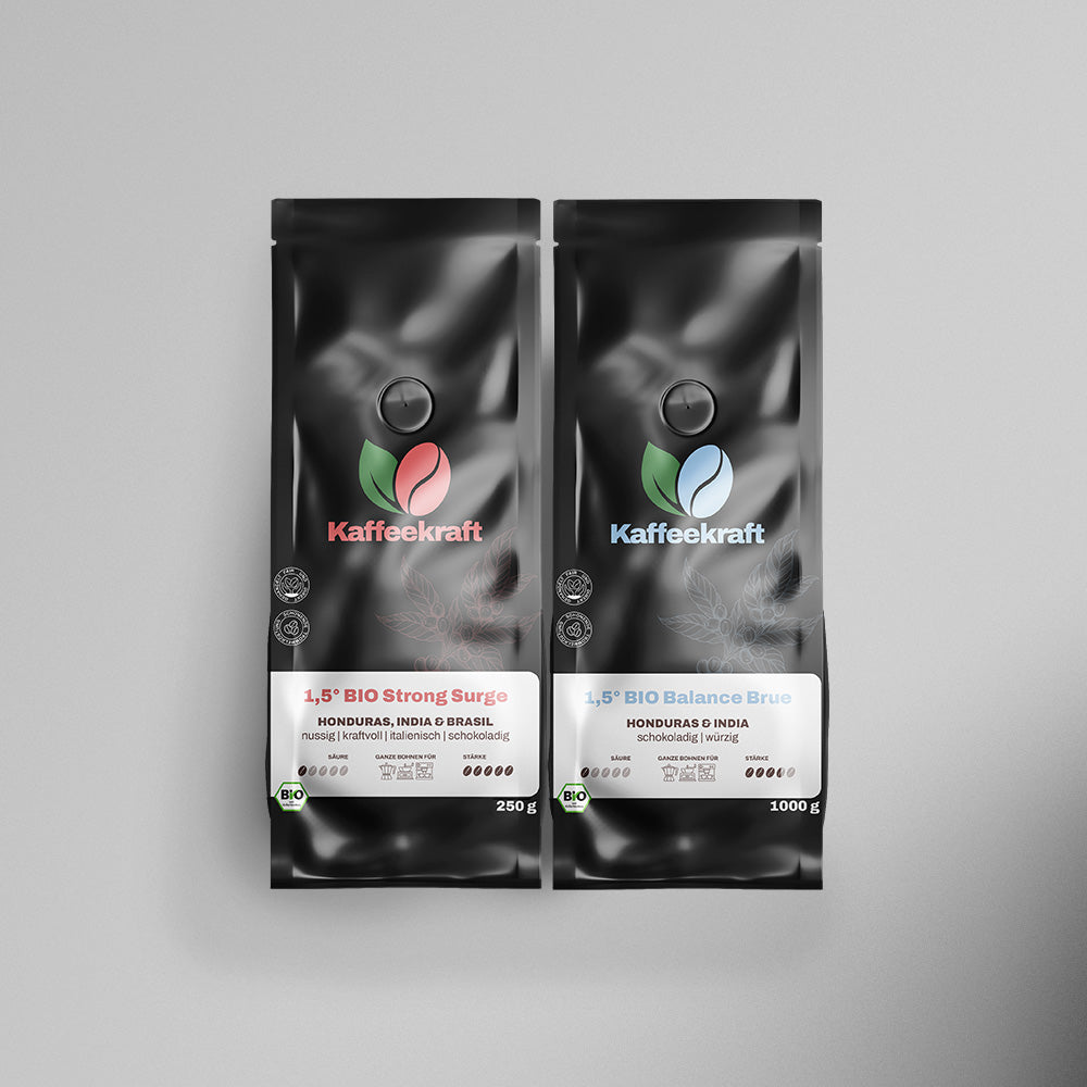 1,5° BIO CoffeeLover Set 2x250g | ganze Kaffeebohnen