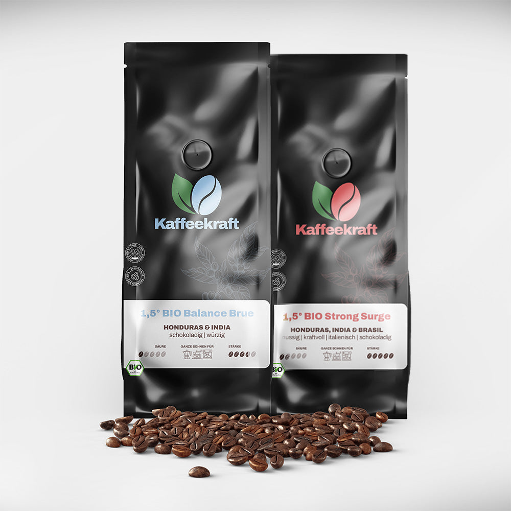 1,5° BIO CoffeeLover Set 2x250g | ganze Kaffeebohnen